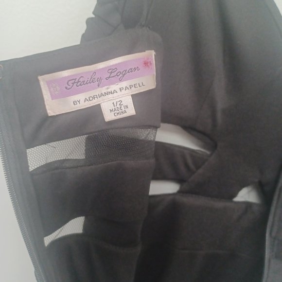 Adrianna Papell Hailey Logan Black Chiffon Cocktail/Prom Dress, Size 1/2 - Picture 5 of 7